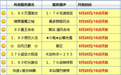 最新传奇私服开服倒计时：明天10点新区见！（附今日开服清单）